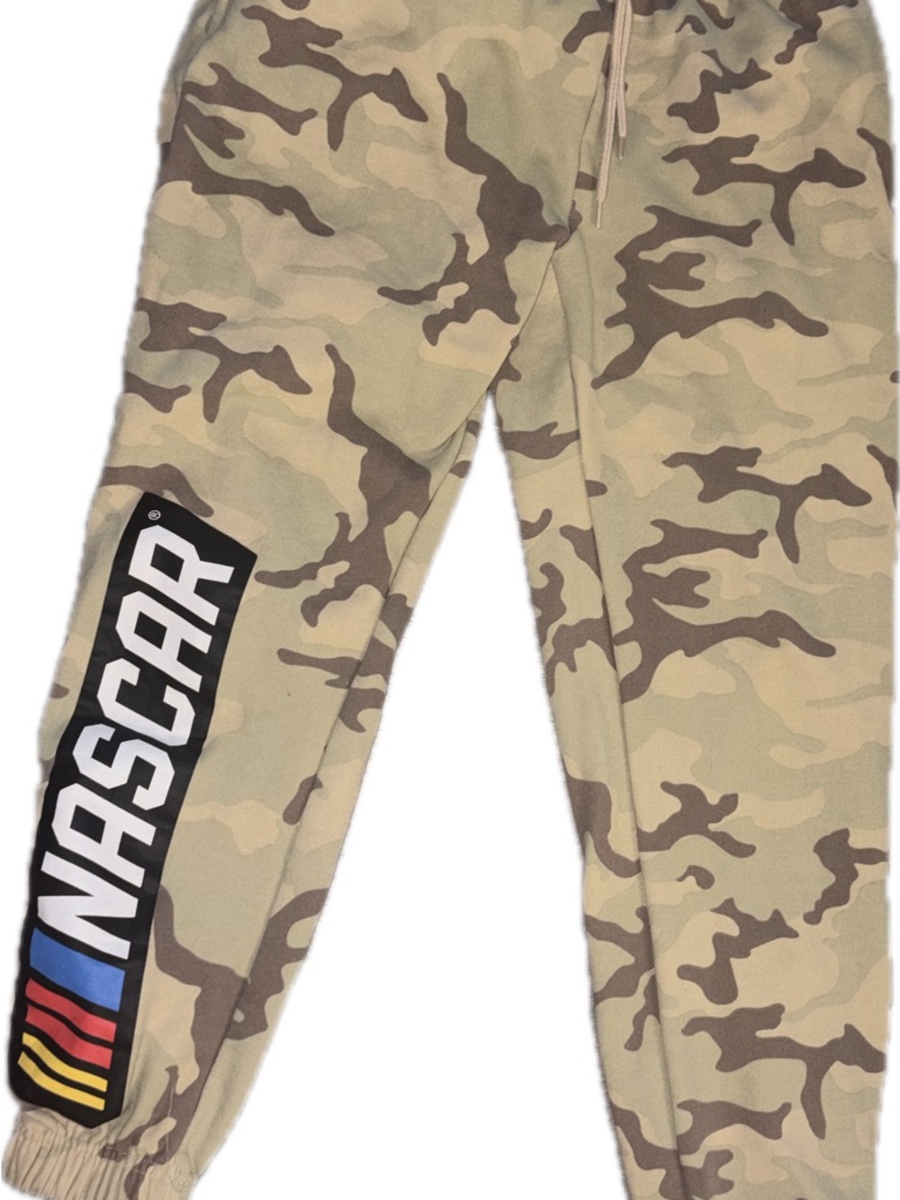 Nascar Beige Camo Jogger Pants with Logo